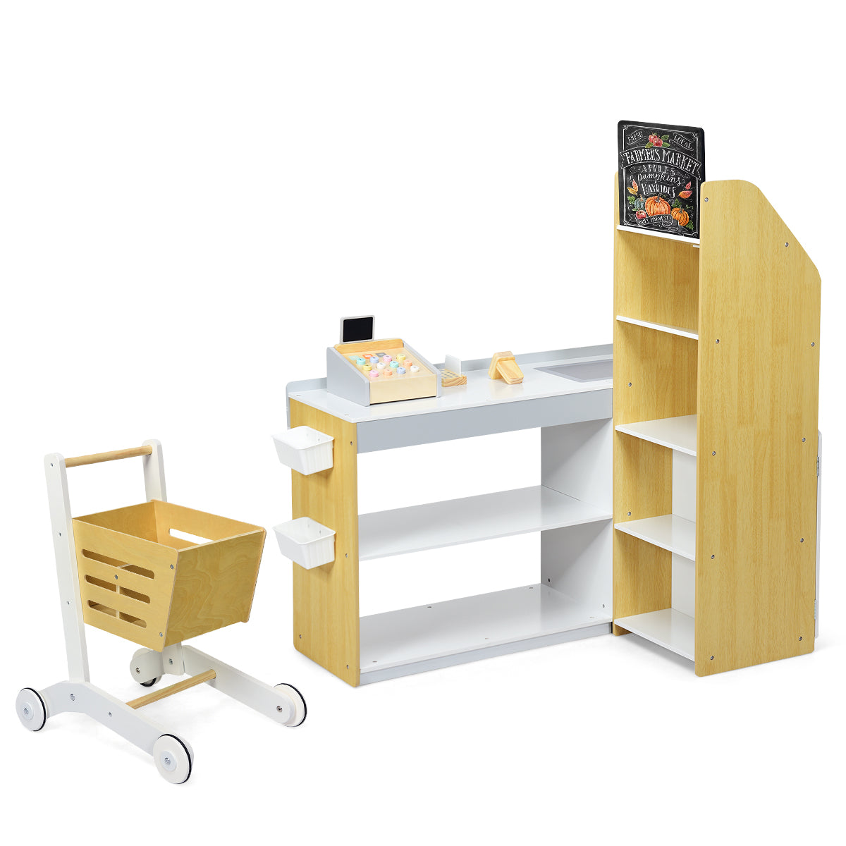 Supermarket Play Set with Shopping Cart shown against a plain white background