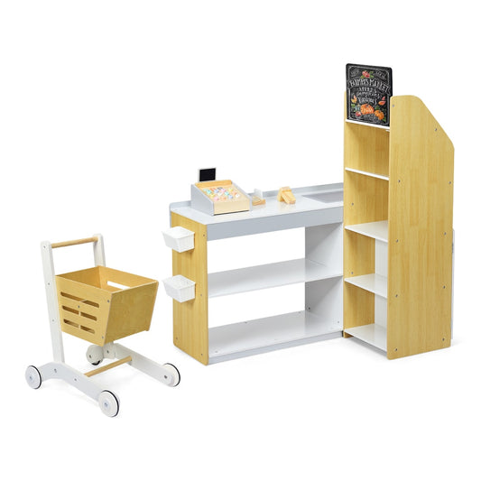 Supermarket Play Set with Shopping Cart shown against a plain white background