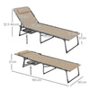 Outsunny Five-Position Reclining Sun Lounger - Beige