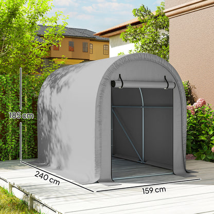 Outsunny Garden Storage Shed Tent in Light Grey