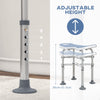 HOMCOM 39-51.5cm 'U' Seat Padded Shower Stool - Light Blue