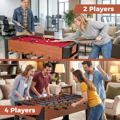 The game table shown in two different game modes with two and four players