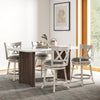 Swivel 64cm Hand-Antiqued Stool Set of 4 with Wider Padded Seat