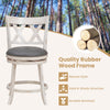 Swivel 64cm Hand-Antiqued Stool Set of 4 with Wider Padded Seat
