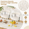 Swivel Bar Stool Set of 2 Counter Height Chairs with Curved Back-White