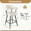 Swivel Bar Stool Set of 2 Counter Height Chairs with Curved Back-White