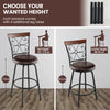 Swivel Bar Stool Set of 4 with Cozy Seat and Backrest