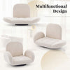 Swivel Floor Chair with Adjustable Backrest and Armrests-Beige