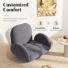 Swivel Floor Chair with Adjustable Backrest and Armrests-Grey