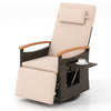 Outdoor 360° Swivel Rattan Recliner Chair with Adjustable Backrest and Footrest-Brown