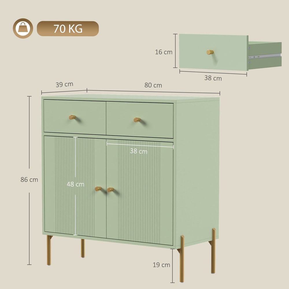 HOMCOM Modern Sideboard in Light Green