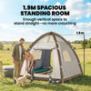 Outsunny Inflatable Camping Tent with Rainfly, 3 Man Air Tent 3000mm Waterproof Blow Up Tents, Cream