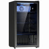 HOMCOM 90L Drinks Fridge, 139 Can Under Counter Freestanding Beer Fridge with LED Light