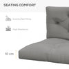 Outsunny Seat and Back Padded Pallet Cushion Set - Light Grey
