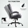 HOMCOM Double Padded Linen-Look Office Chair - Charcoal Grey