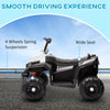 AIYAPLAY 12V Kids Electric Quad Bike w/ Spring Suspension System, Forward, Backward, LED Light, Music, MP3, White
