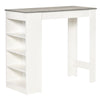 HOMCOM Bar Table, Dining Table with 4-Tier Storage Shelf for Breakfast Bar, Kitchen, Dining Room, Living Room, Grey