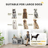 PawHut 98cm Dog Crate Furniture with Removable Cushion for Large Dogs - Grey