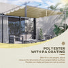 Outsunny Retractable Pergola Cover, 3.5 x 2.6 m Replacement Canopy Fabric for 4 x 3 m Frame, Roof Top Only, Beige