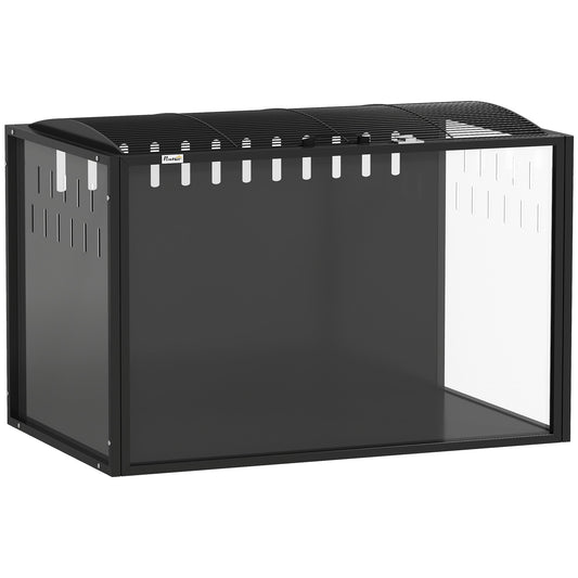 PawHut Hamster Cage Steel Chewproof with Openable Top, Deep Burrow for Dwarf Syrian Hamster, Gerbil, Rats, 81 x 51 x 53 cm