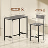HOMCOM 3-Piece Bar Table Set with 2 Stools, Industrial Breakfast Bar Set with Footrest, Backrest for Dining Room, Small Space