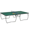 SPORTNOW 9FT Folding Tennis Table, with 8 Wheels, for Indoor Use, Green