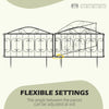 Outsunny Decorative Garden Fencing, 8PCs Outdoor Picket Fence Panels, Rustproof Metal Wire Landscape Flower Bed Border Edging Animal Barrier, Black