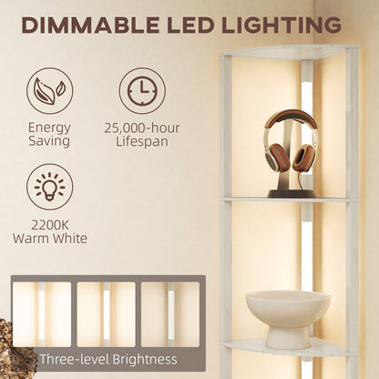 HOMCOM 4-Tier Corner Floor Lamp