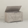HOMCOM 100L Home Storage Box, with Safety Hinges - Grey Wood-Effect