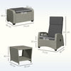 Outsunny 5-Piece Rattan Garden Furniture Set with Cushions - Charcoal Grey