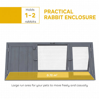PawHut Rabbit Hutch in Grey