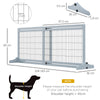 PawHut Freestanding Dog Gate, Foldable Pet Fence, Indoor Wood Barrier, Stair Gate with Support Feet, for Doorway, Hallway, Small and Medium Dogs, 69H x 104-183 cm, Blue-grey