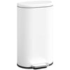 HOMCOM 30 L Modern Curved Kitchen Bin - White