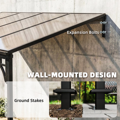 Outsunny Metal Lean-to Pergola in Brown