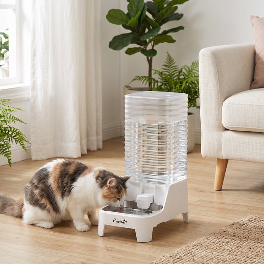 PawHut Automatic Pet Water Dispenser in White