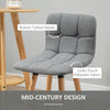 HOMCOM Breakfast Bar Stool Set of 2 Armless Button-Tufted Counter Height Bar Chairs with Wood Legs & Footrest, Grey