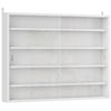HOMCOM 5-Tier Wall Display Shelf Unit Cabinet w/ 4 Adjustable Shelves Glass Doors Home Office Ornaments 60x80cm White