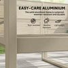 Outsunny 6 Seater Aluminium Garden Furniture Set, Garden Sofa Set with Thick Cushions for Patio and Balcony, Outdoor, White