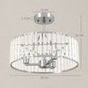 HOMCOM Crystal Ceiling Light Fixture Set of 2, Semi Flush Mount Modern Chandelier for Living Room, Bedroom and Hallway, 3-Lights with E14 Base, Silver Tone