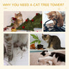 PawHut 100 cm Cat Tree for Indoor Cats Kitten Scratch Scratching Post Climbing Tower Activity Centre Grey