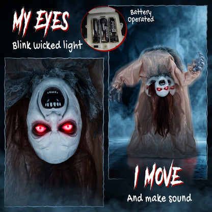 HOMCOM Animated Halloween Ghost in Brown