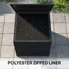 Outsunny 253L Garden Storage Box, Rattan Deck Box with Zipped Liner, Safe Pneumatic Rod, Patio Storage Container, Black