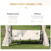 Outsunny 2-in-1 Convertible Gazebo Swing Chair Bed W/Netting, 245Lx165Wx243H cm-Beige/Black