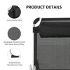 Outsunny Foldable Outdoor Sun Loungers Set of 2, Reclining Lounge Chair Camping Bed Cot with Pillow 4-Level Adjustable Back Aluminium Frame, Black