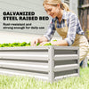Outsunny Mini Greenhouse with Raised Garden Bed, Galvanised Walk-in Greenhouse with Roll Up Windows, 56
