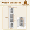 Tall Bathroom Storage Cabinet Narrow Home Organizer with 2 Fluted Glass Doors-White