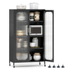 5-Tier Tall Kitchen Pantry with Adjustable Shelves and Semi-Transparent Doors-Black