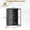 5-Tier Tall Kitchen Pantry with Adjustable Shelves and Semi-Transparent Doors-Black