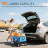 Outsunny 90L Festival Trolley on Wheels, Folding Camping Trolley Cart with Adjustable Handle, Portable for Outdoor, Garden, Shopping, Fishing, Blue