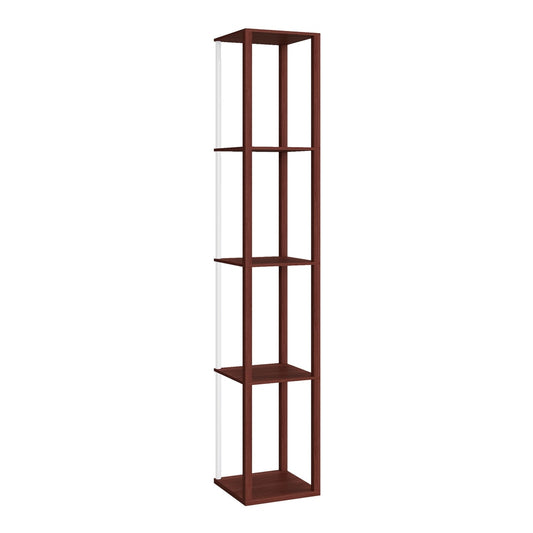 HOMCOM RGB LED Floor Lamp with Shelves in Brown